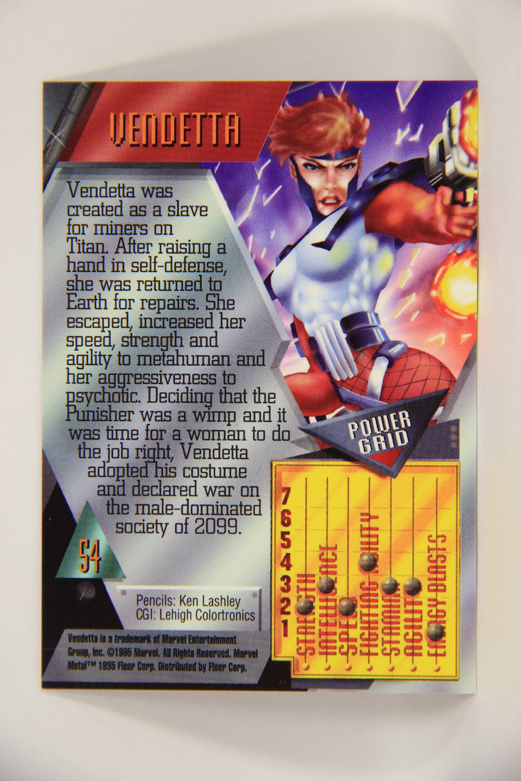 Marvel Metal 1995 Trading Card #54 Vendetta ENG Fleer L003689