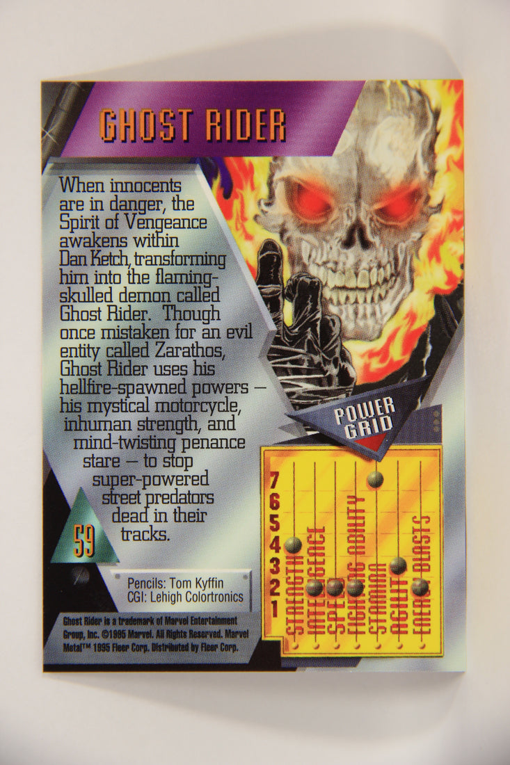 Marvel Metal 1995 Trading Card #59 Ghost Rider ENG Fleer L003694