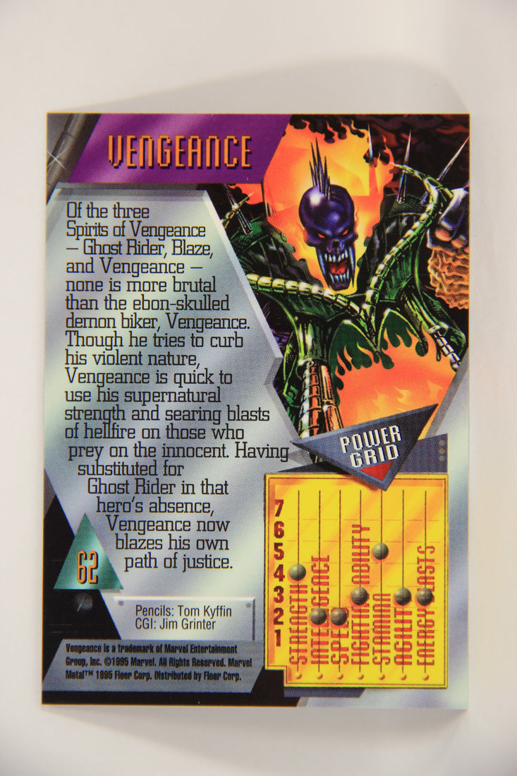 Marvel Metal 1995 Trading Card #62 Vengeance ENG Fleer L003697