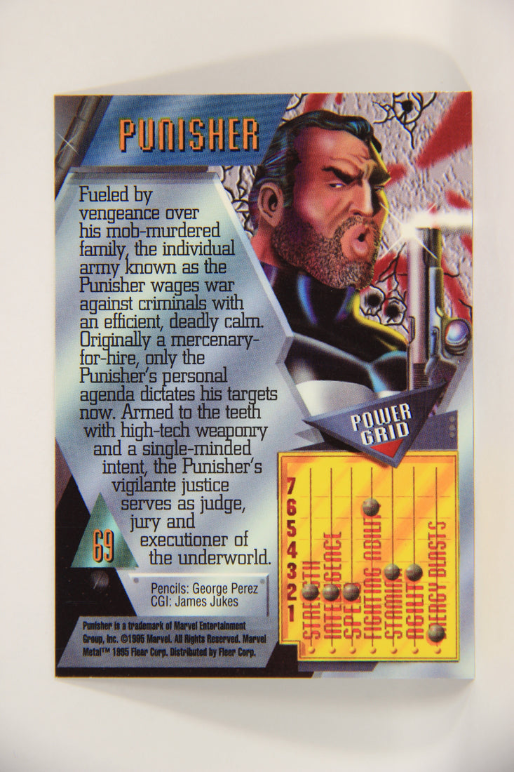 Marvel Metal 1995 Trading Card #69 Punisher ENG Fleer L003704