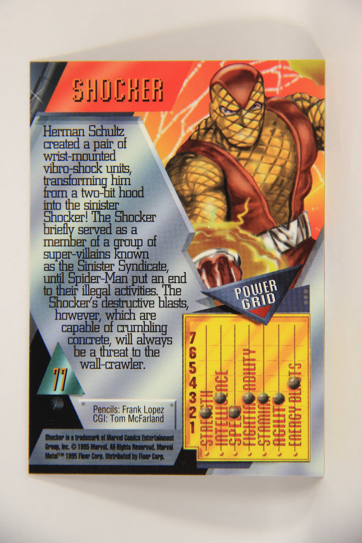 Marvel Metal 1995 Trading Card #77 Shocker ENG Fleer L003712