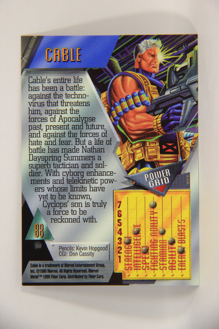 Marvel Metal 1995 Trading Card #88 Cable ENG Fleer L003723