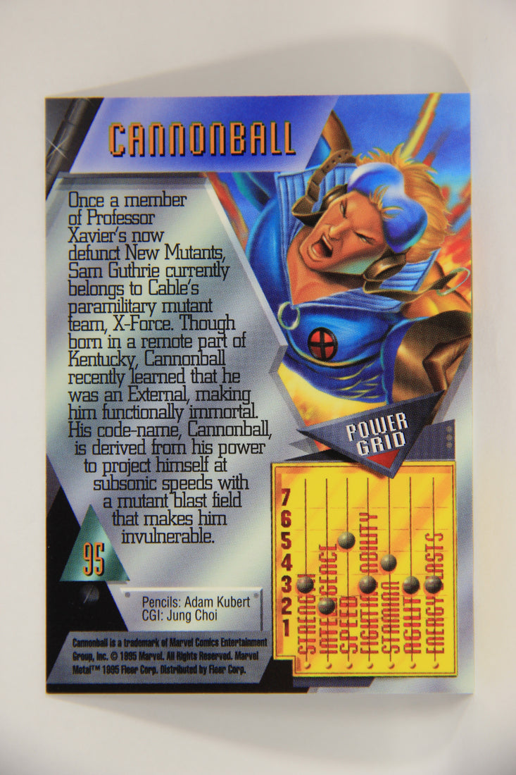 Marvel Metal 1995 Trading Card #95 Cannonball ENG Fleer L003730