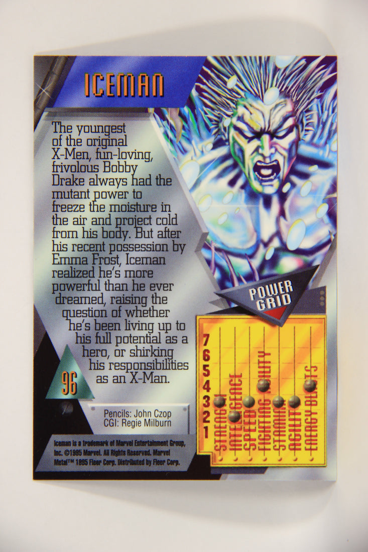 Marvel Metal 1995 Trading Card #96 Iceman ENG Fleer L003731