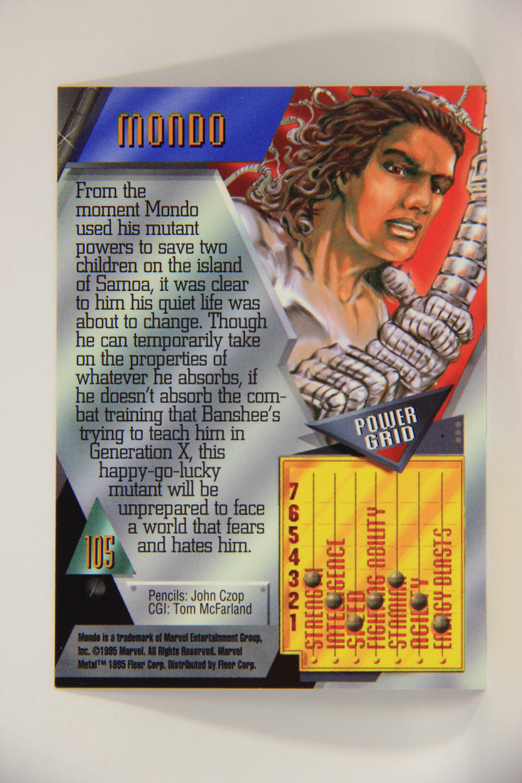 Marvel Metal 1995 Trading Card #105 Mondo ENG Fleer L003740