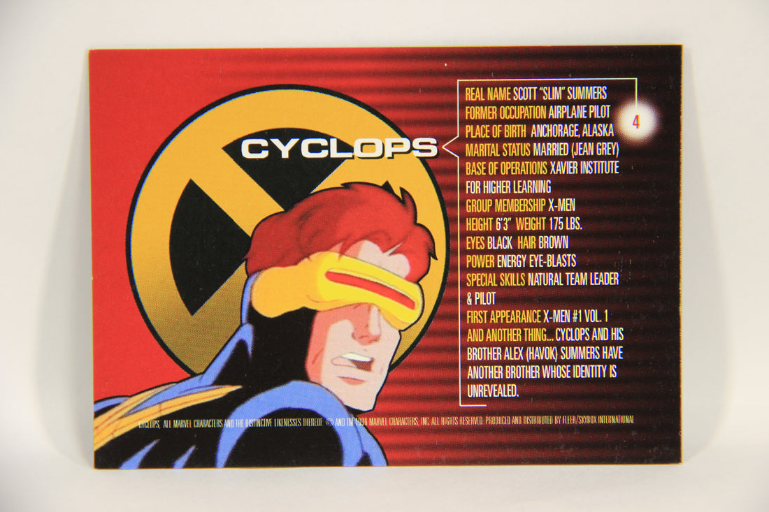 Marvel Motion 1996 Trading Card #4 Cyclops ENG 3-D Lenticular L003777