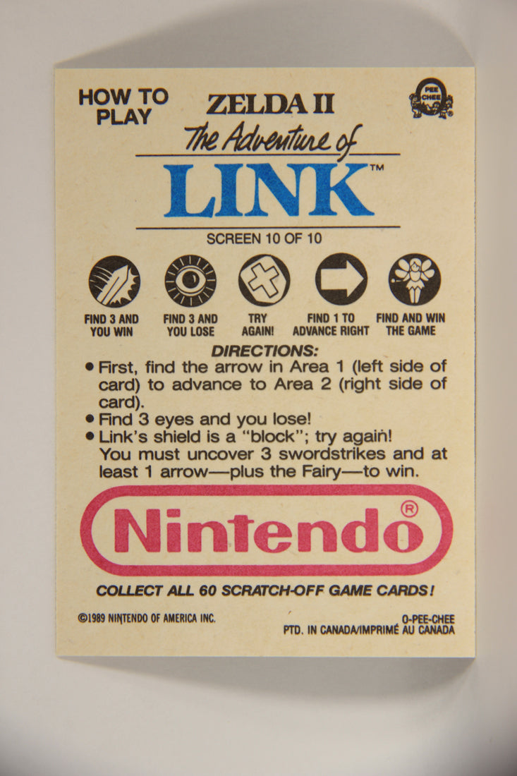 Nintendo Zelda II Adventure Of Link 1989 Scratch-Off Card Screen #10 Of 10 ENG L004132