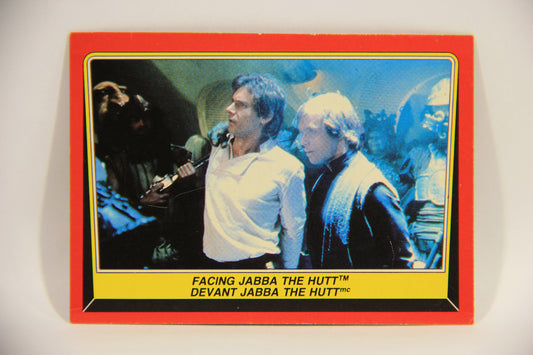 Star Wars ROTJ 1983 Trading Card #37 Facing Jabba The Hutt FR-ENG Canada L004451