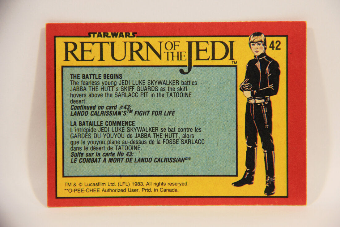 Star Wars ROTJ 1983 Trading Card #42 The Battle Begins FR-ENG Canada L004454