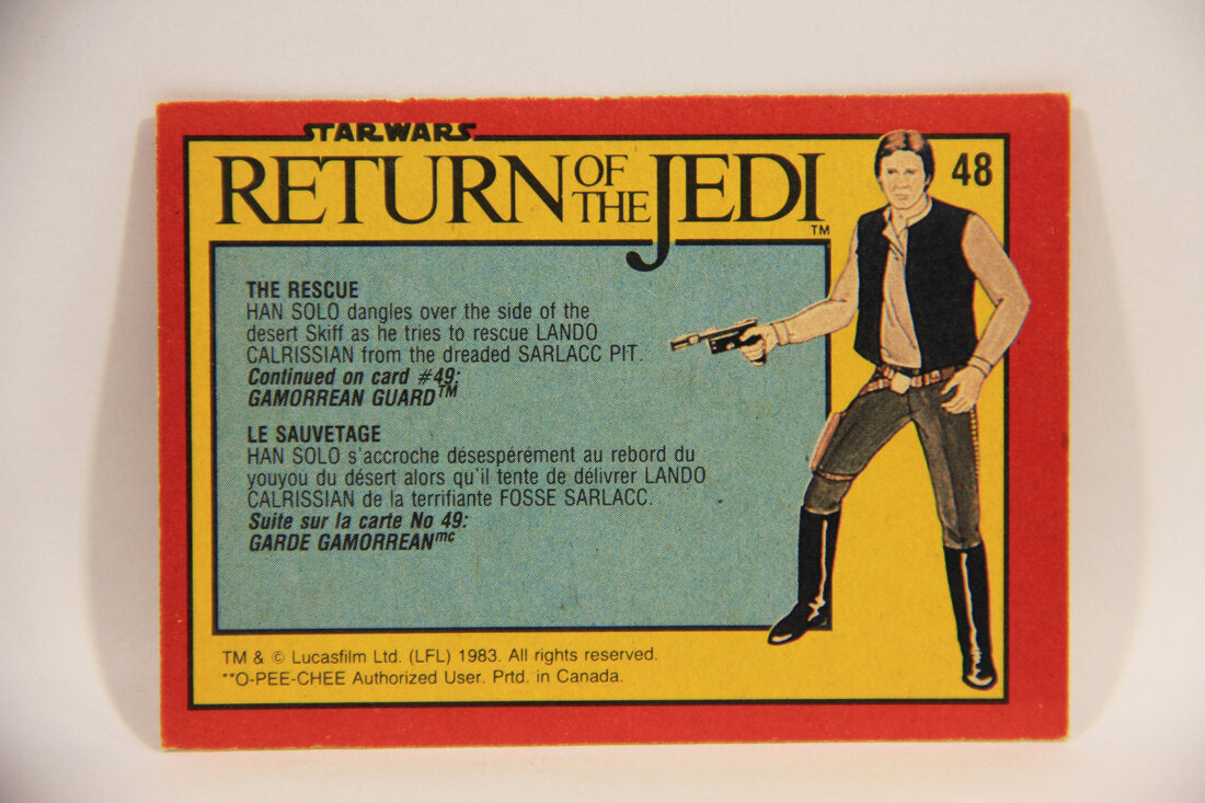 Star Wars ROTJ 1983 Trading Card #48 The Rescue FR-ENG Canada L004459