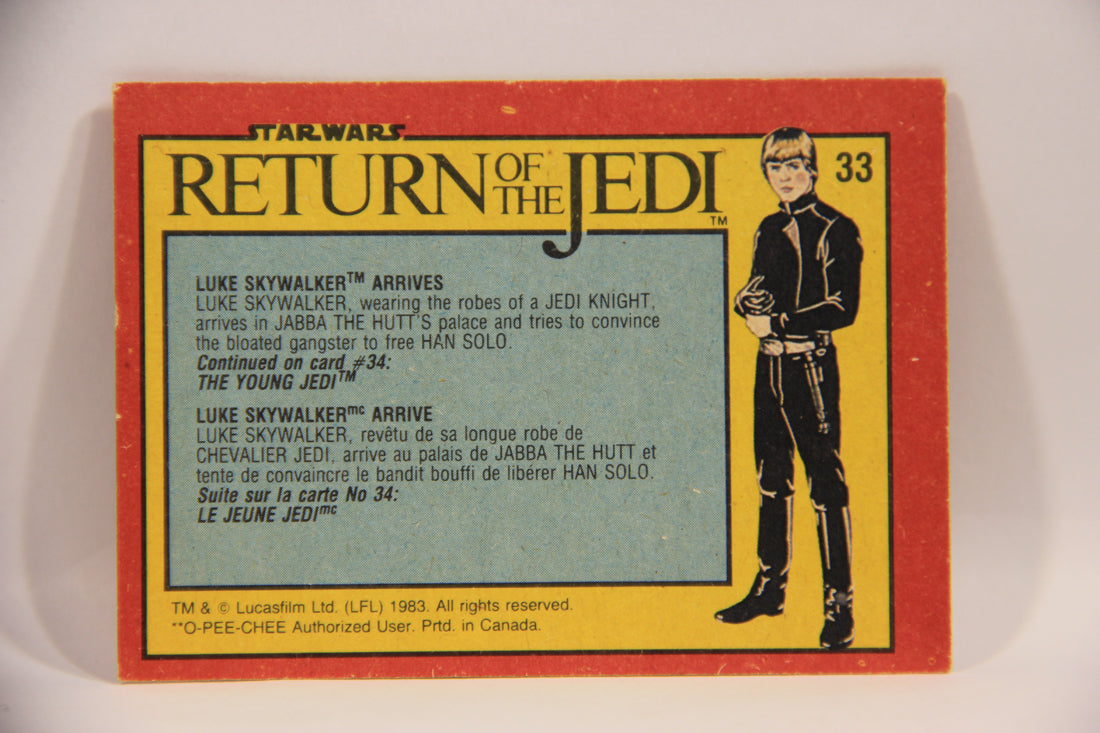 Star Wars ROTJ 1983 Trading Card #33 Luke Skywalker Arrives FR-ENG Canada L004653