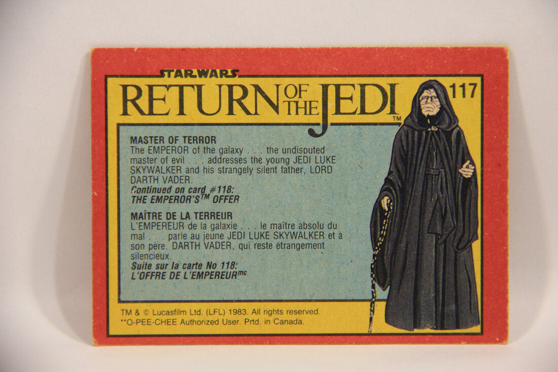 Star Wars ROTJ 1983 Trading Card #117 Master Of Terror FR-ENG Canada L004662