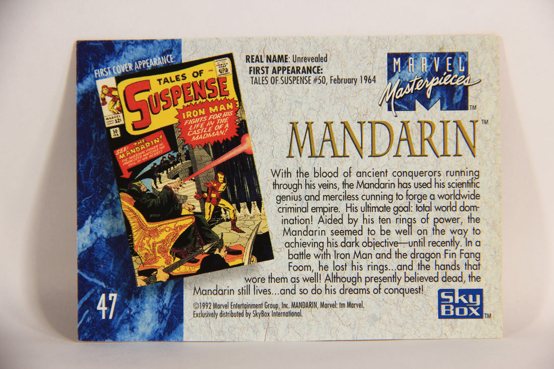 Marvel Masterpieces 1992 Trading Card #47 Mandarin ENG SkyBox L005142
