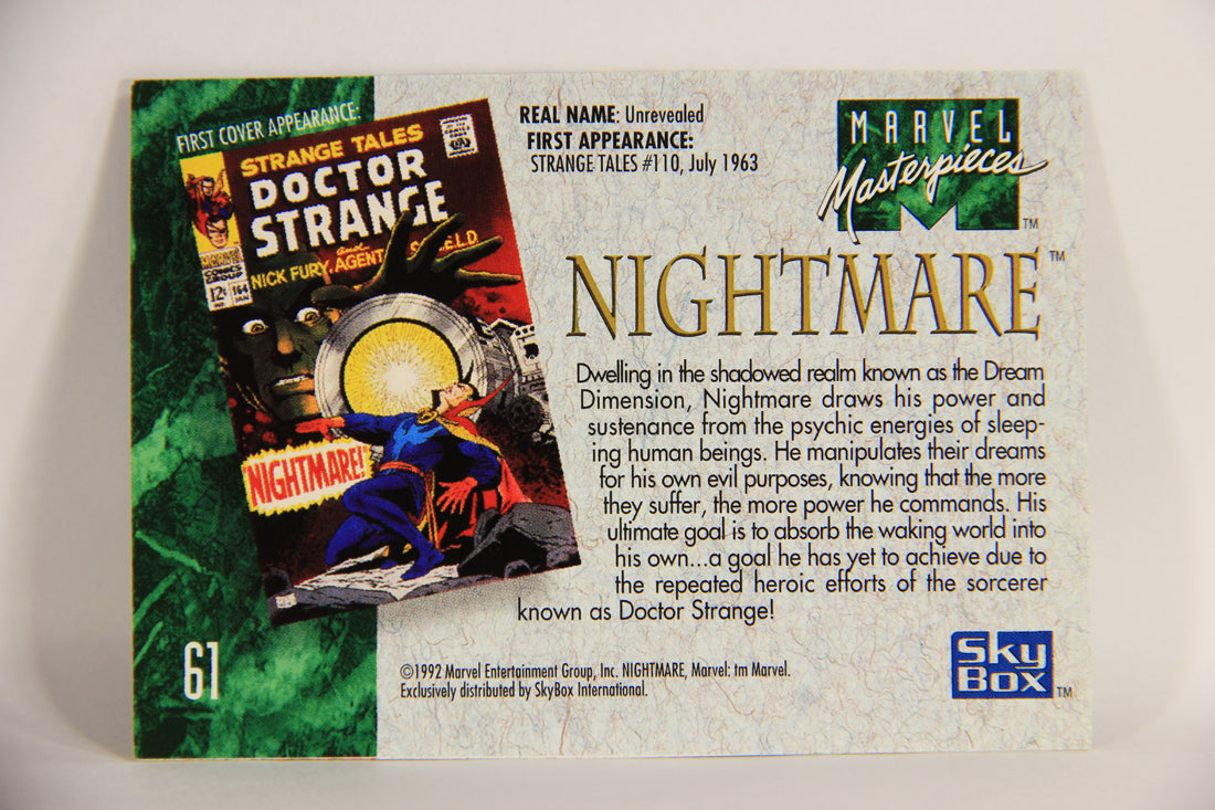 Marvel Masterpieces 1992 Trading Card #61 Nightmare ENG L005156