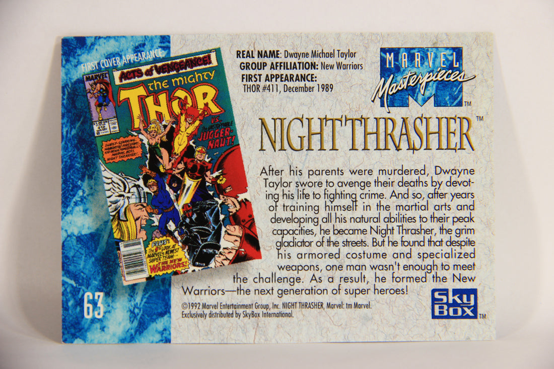 Marvel Masterpieces 1992 Trading Card #63 Night Thrasher ENG L005158