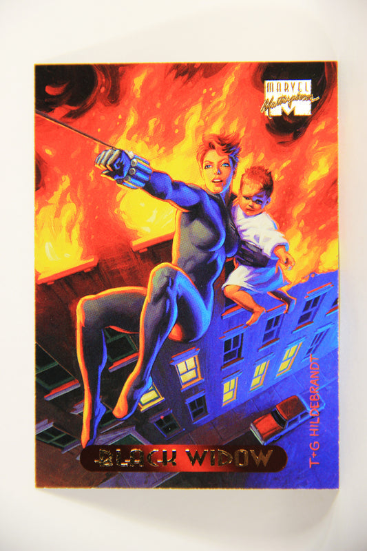 Marvel Masterpieces 1994 Trading Card #9 Black Widow ENG Fleer L005209