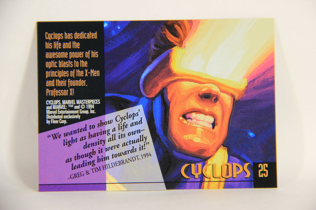 Marvel Masterpieces 1994 Trading Card #25 Cyclops ENG Fleer L005225