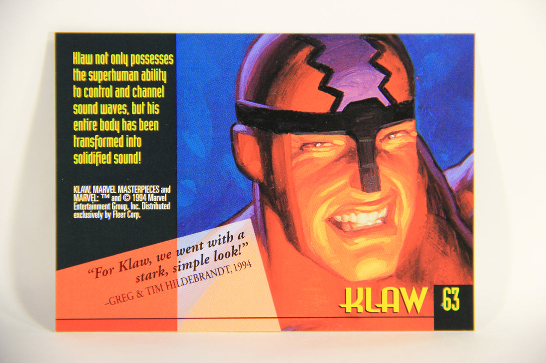 Marvel Masterpieces 1994 Trading Card #63 Klaw ENG Fleer L005263