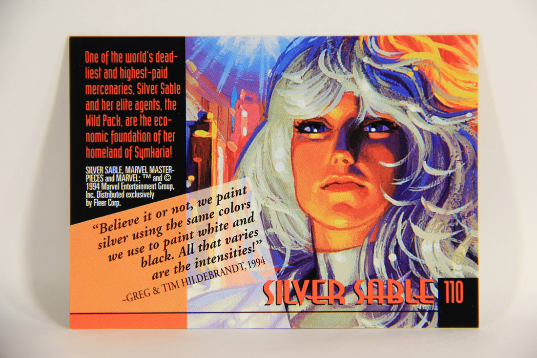 Marvel Masterpieces 1994 Trading Card #110 Silver Sable ENG Fleer L005310