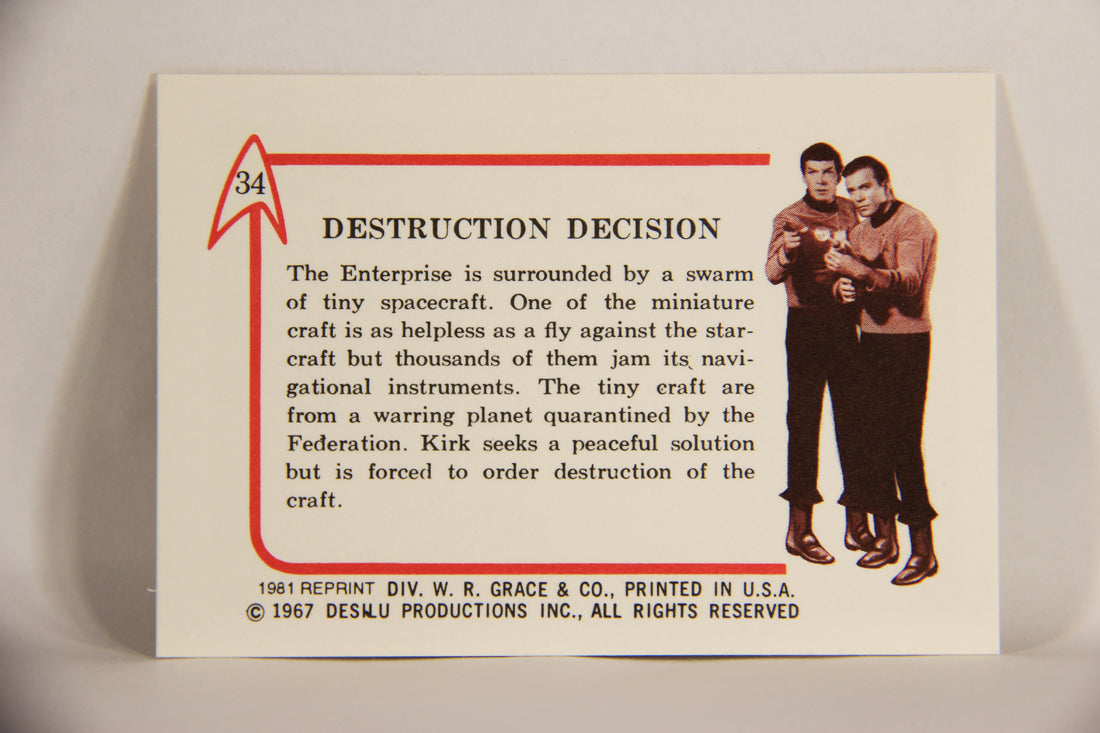 Star Trek 1981 REPRINT 1967 Leaf Trading Card #34 Destruction Decision L005395