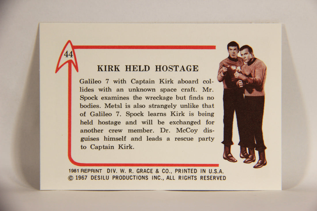 Star Trek 1981 REPRINT 1967 Leaf Trading Card #44 Kirk Held Hostage L005405