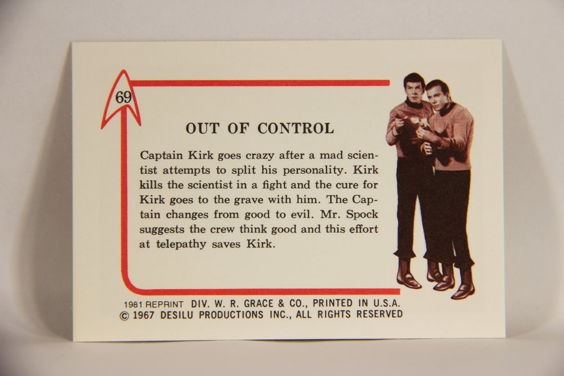 Star Trek 1981 REPRINT 1967 Leaf Trading Card #69 Out Of Control L005430