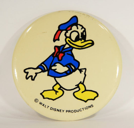 Donald Duck Walt Disney Original Vintage Pinback Button L005860