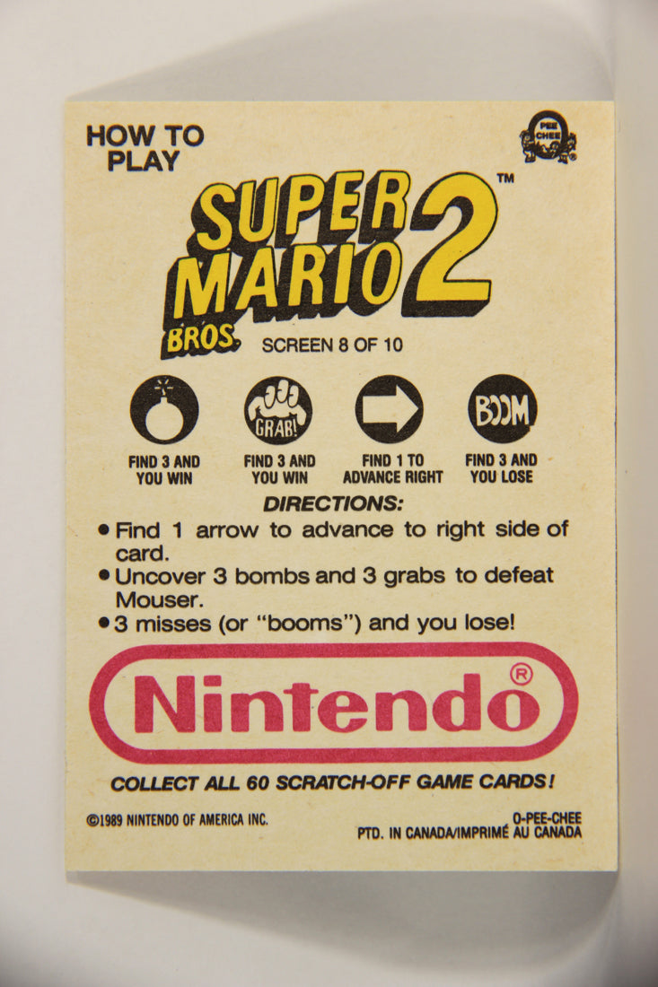 Super Mario Bros 2 Nintendo 1989 Scratch-Off Card Screen #8 Of 10 ENG L005898