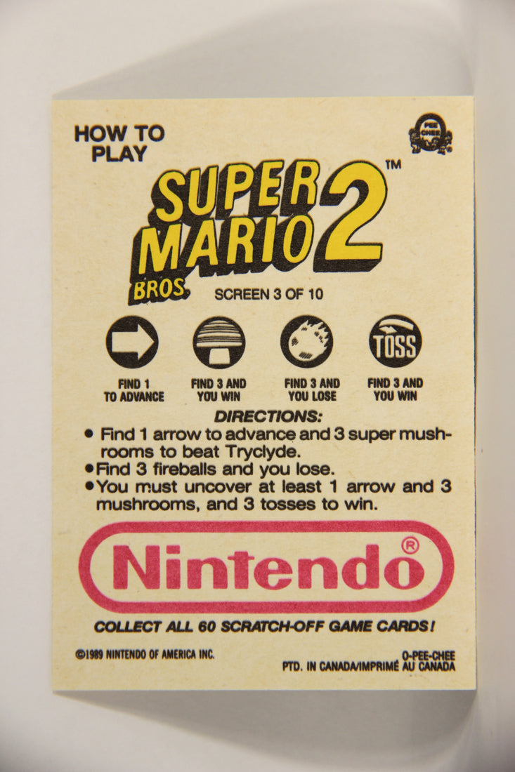Super Mario Bros 2 Nintendo 1989 Scratch-Off Card Screen #3 Of 10 ENG L005902