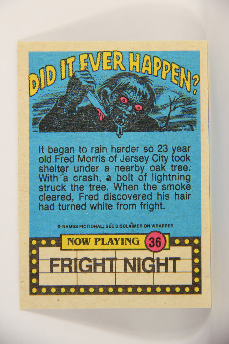 Fright Flicks 1988 Trading Card #36 What Do You Mean I Just Had A Manicure L005954