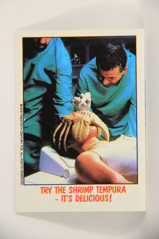 Fright Flicks 1988 Trading Card #83 Try The Shrimp Tempura It's Delicious Alien L006001