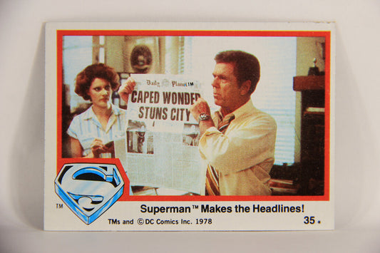 Superman The Movie 1978 Trading Card #35 Superman Makes The Headlines L006054