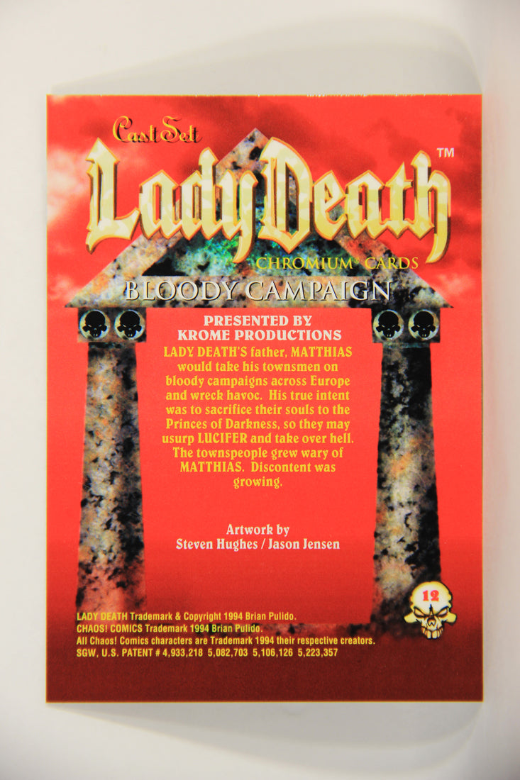 Lady Death Chromium 1994 Trading Card #12 Bloody Campaign ENG L006251