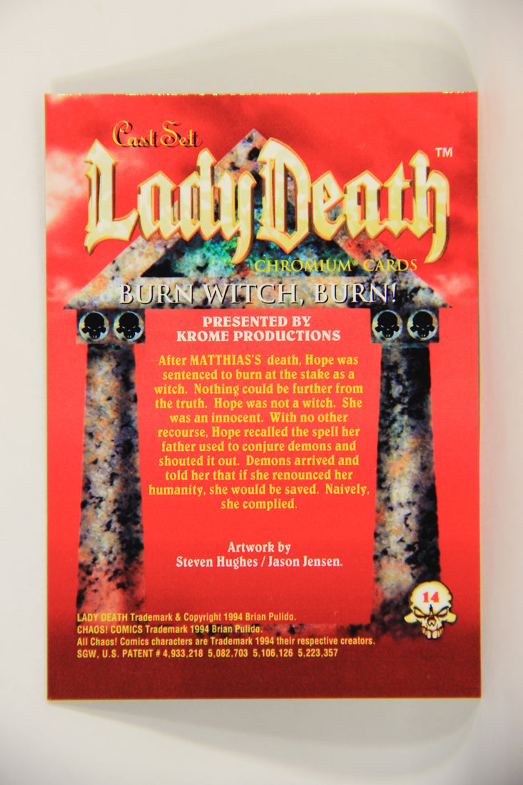 Lady Death Chromium 1994 Trading Card #14 Burn Witch Burn ENG L006253