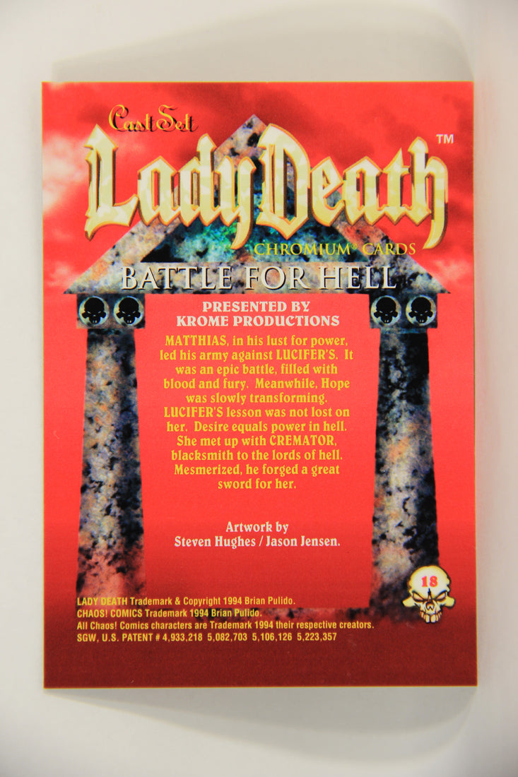 Lady Death All Chromium 1994 Trading Card #18 Battle For Hell ENG