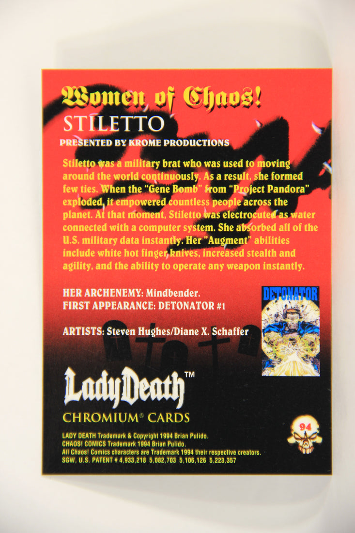 Lady Death Chromium 1994 Trading Card #94 Stiletto ENG L006325