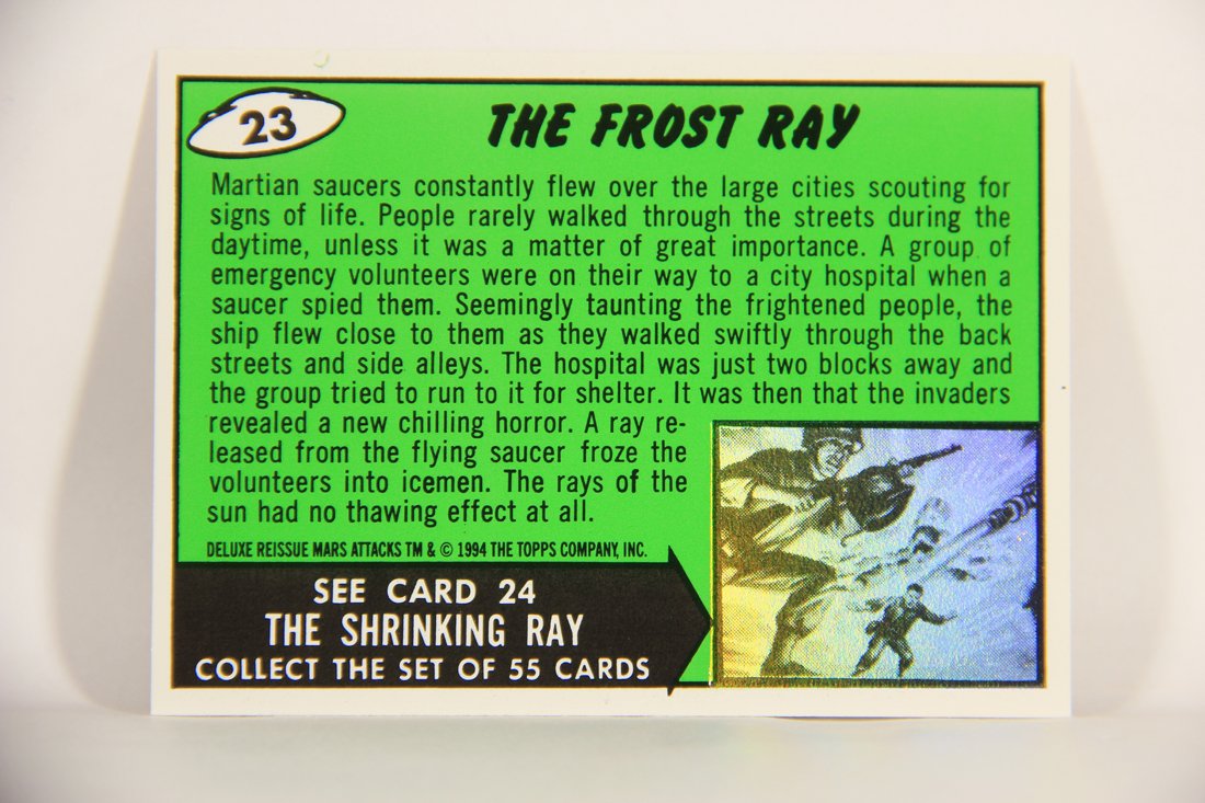 Mars Attacks 1994 Topps Trading Card #23 The Frost Ray ENG Artwork L007286