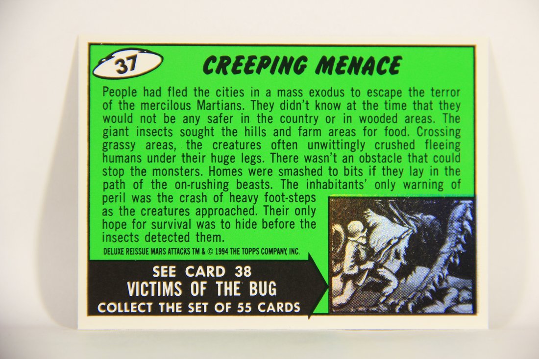Mars Attacks 1994 Topps Trading Card #37 Creeping Menace ENG Artwork L007300