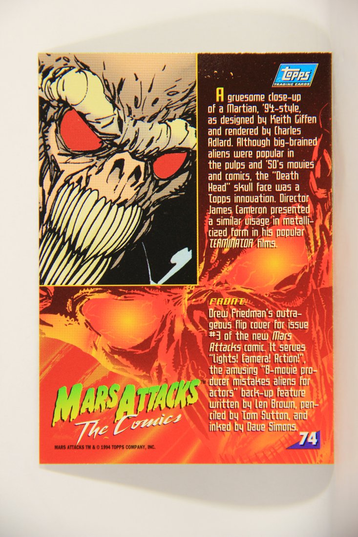 Mars Attacks 1994 Topps Trading Card #74 The Comics Flip Cover #3 ENG Artwork L007337