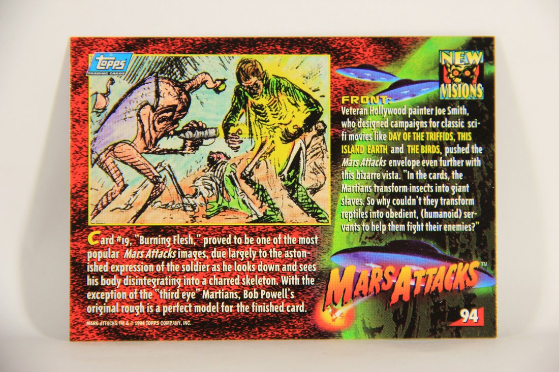 Mars Attacks 1994 Topps Trading Card #94 New Visions ENG Artwork L007357