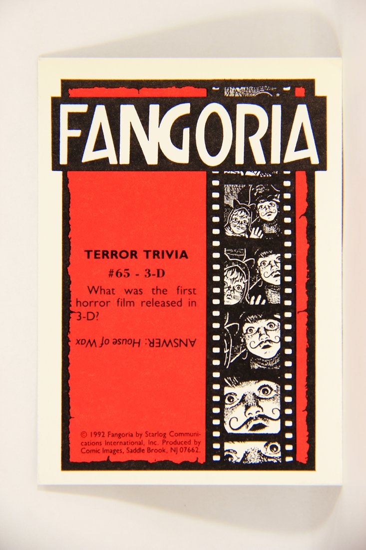 Fangoria Magazine Cover 1992 Trading Card #65 Terror Trivia 3-D - The Hunger Movie ENG L007543