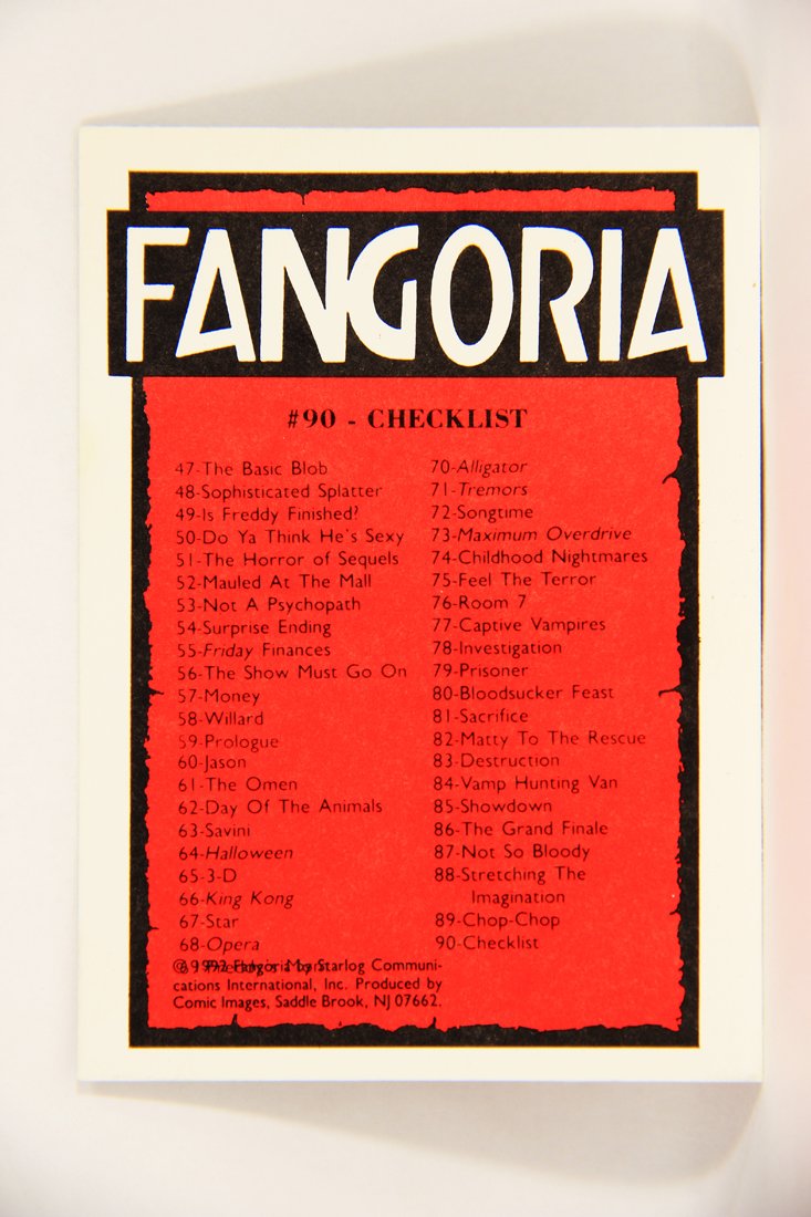 Fangoria Magazine Cover 1992 Trading Card #90 Checklist ENG L007568