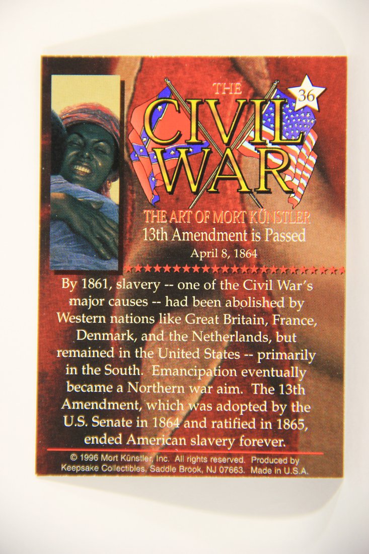 The Civil War The Art Of Mort Künstler 1996 Trading Card #36 13th Amendment Is Passed L008034