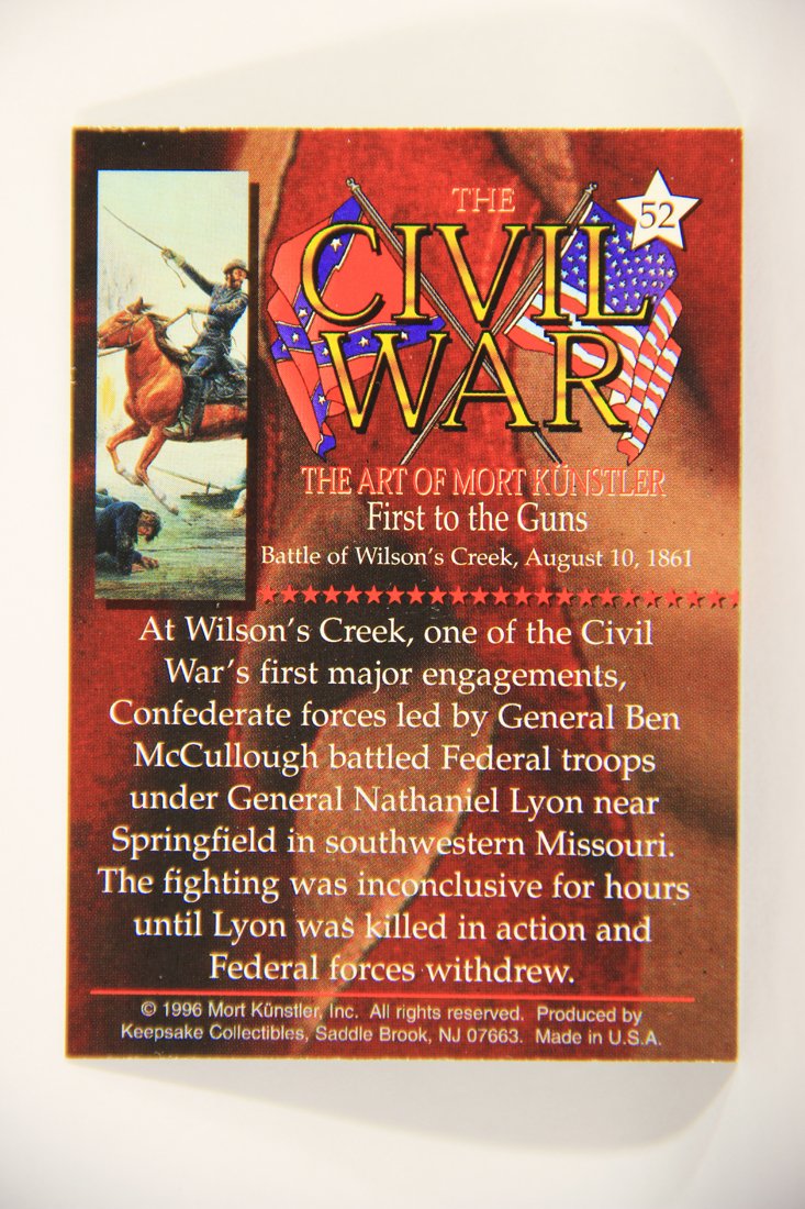 The Civil War The Art Of Mort Künstler 1996 Trading Card #52 First To The Guns L008050