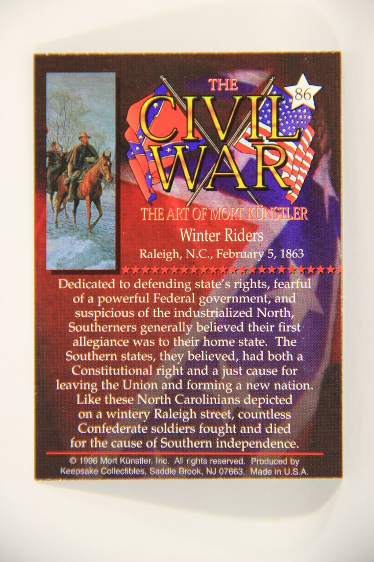 The Civil War The Art Of Mort Künstler 1996 Trading Card #86 Winter Riders L008084