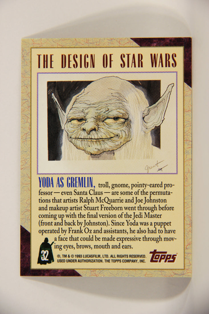 Star Wars Galaxy 1993 Topps Card #32 Yoda As Gremlin Artwork ENG L008248