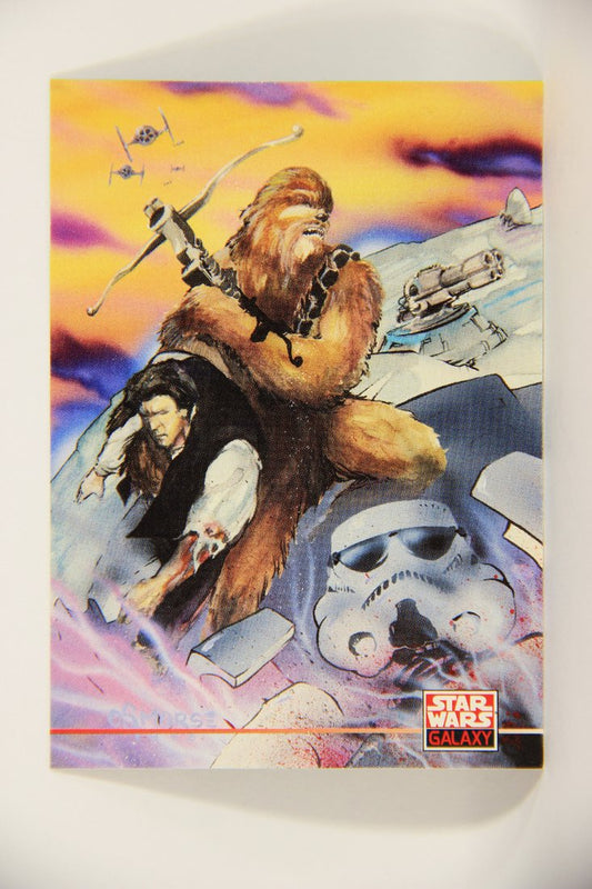 Star Wars Galaxy 1994 Topps Trading Card #253 Chewbacca Saving Han Solo Artwork ENG L008361