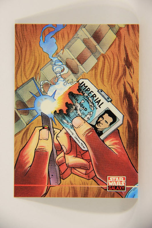 Star Wars Galaxy 1994 Topps Card #259 Han Solo Burning His Imperial Card Artwork ENG L008367