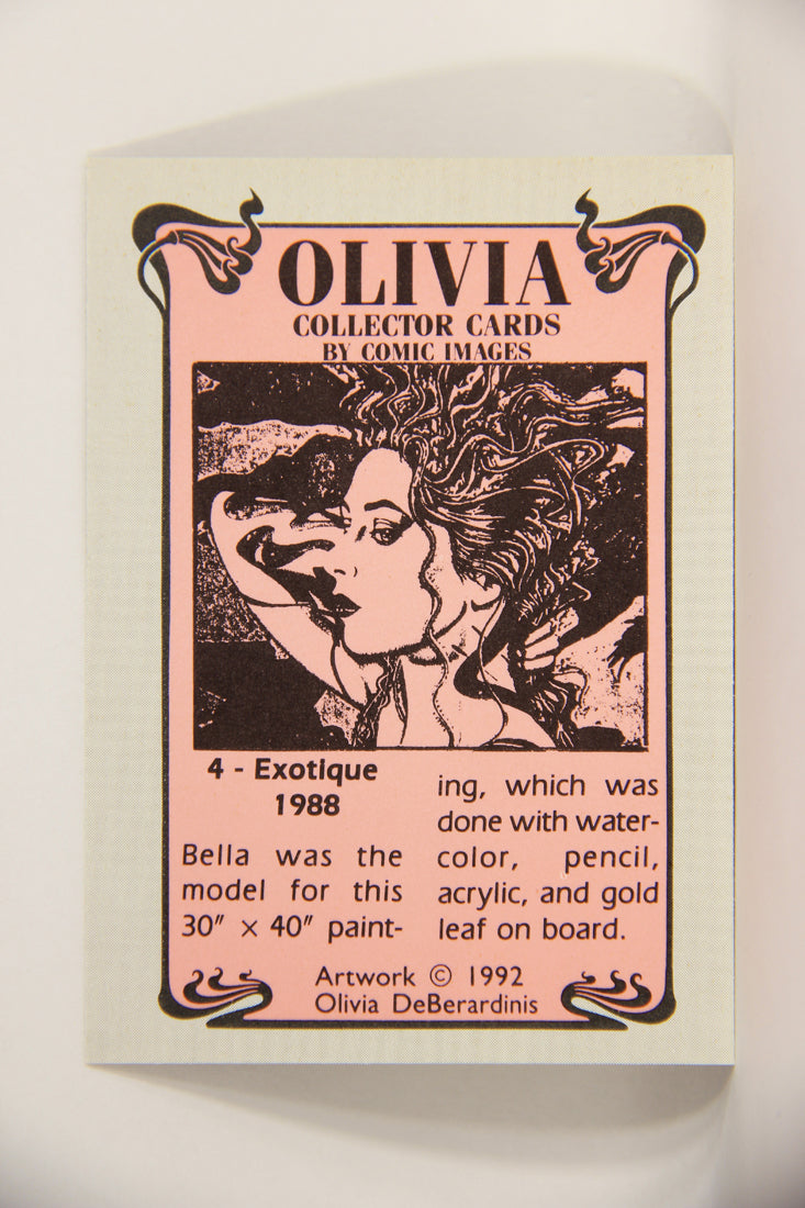 Olivia De Berardinis 1992 Trading Card #4 Exotique 1988 ENG Pin-Up Art L008643