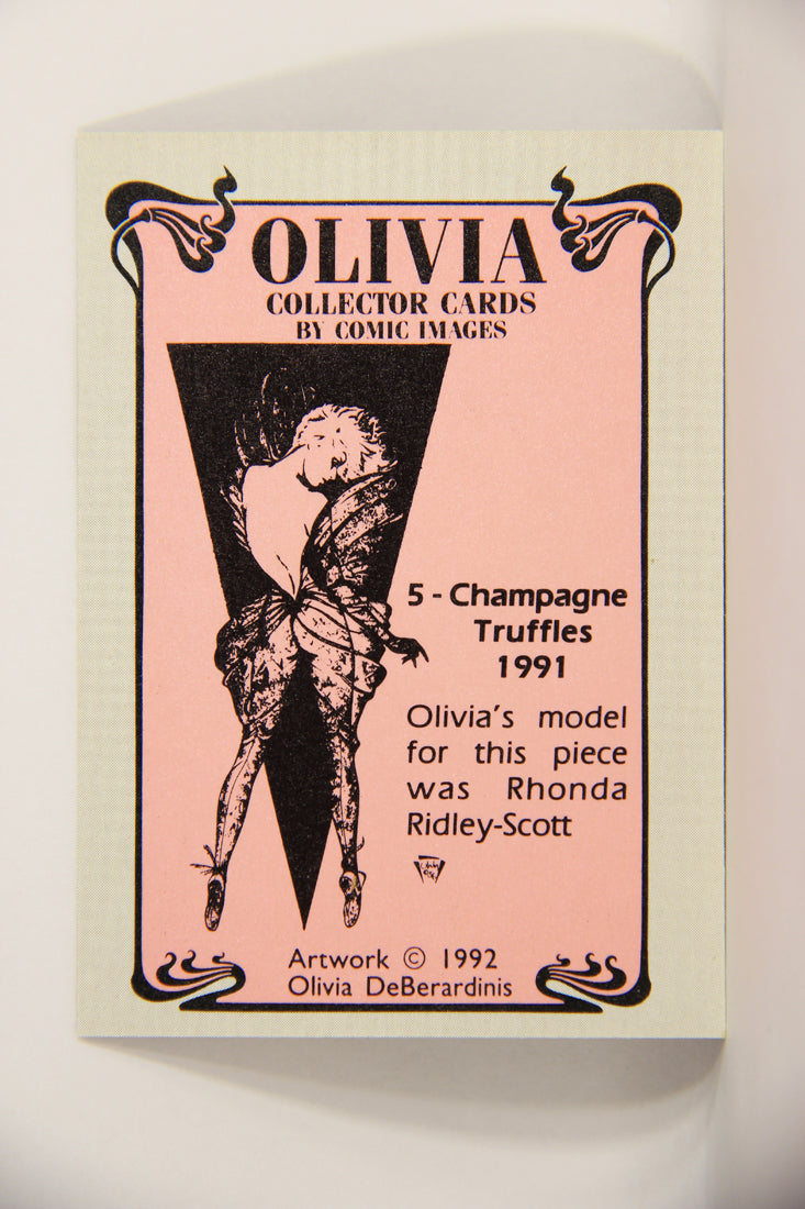 Olivia De Berardinis 1992 Trading Card #5 Champagne Truffle 1991 ENG Pin-Up Art L008644